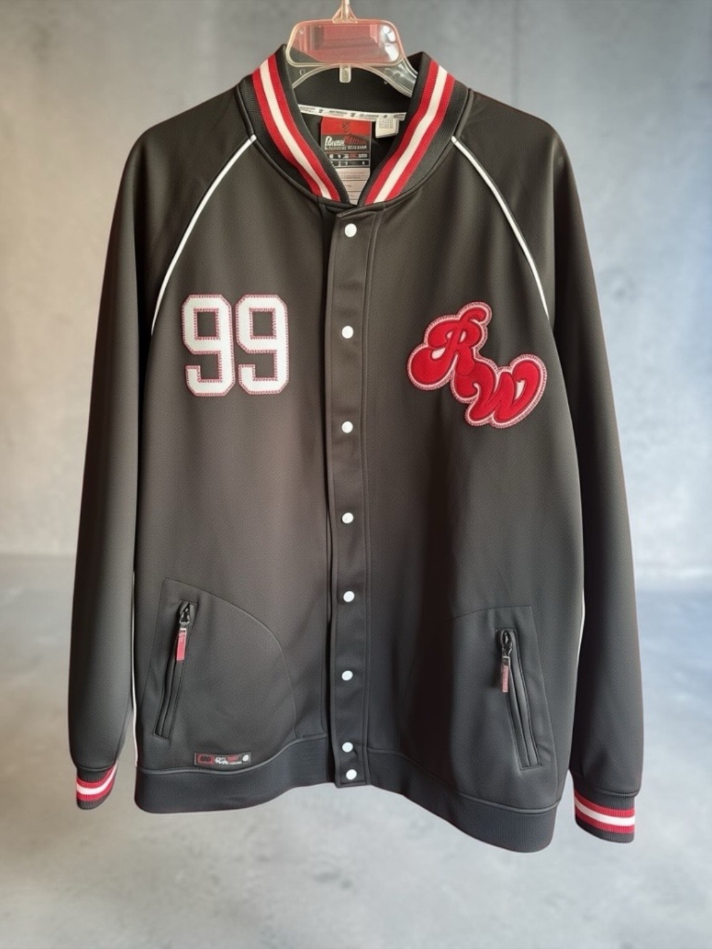 Rocawear Varsity Jacket Mens Y2K Black Red Embroidered 99 Hip Hop Sz XXL NWT